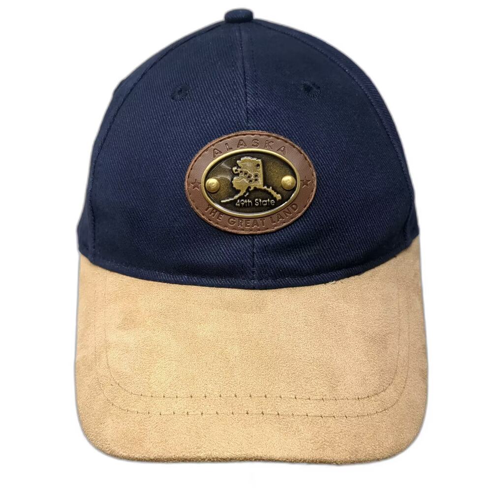 Arctic Circle Enterprises Baseball Cap Blue Beige Alaska Patch Slideback OS Hat